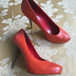 Orange Nine West heels